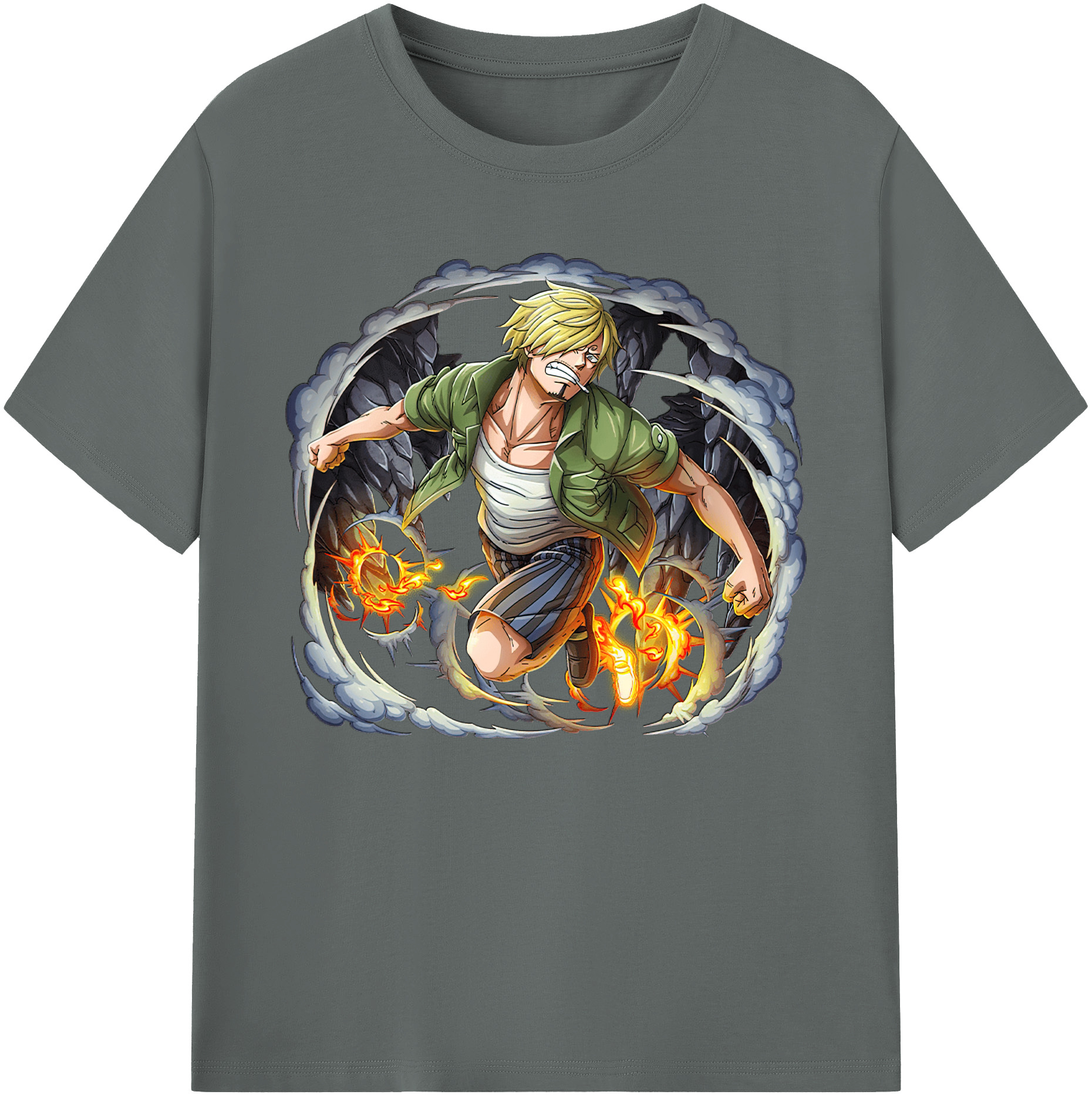 （画像用） ワンピース サンジ ONE PIECE Sanji 綿100％ メンズ半袖Tシャツ｜肌触りやわらか＆通気性